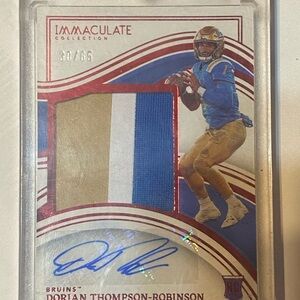 Immaculate Collection Football Card with Gold and Blue Patch